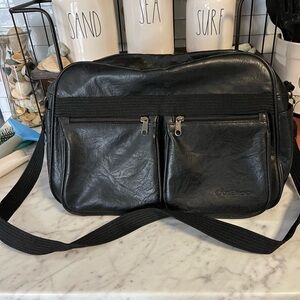 Outbrook Black Leather Men's travel Bag